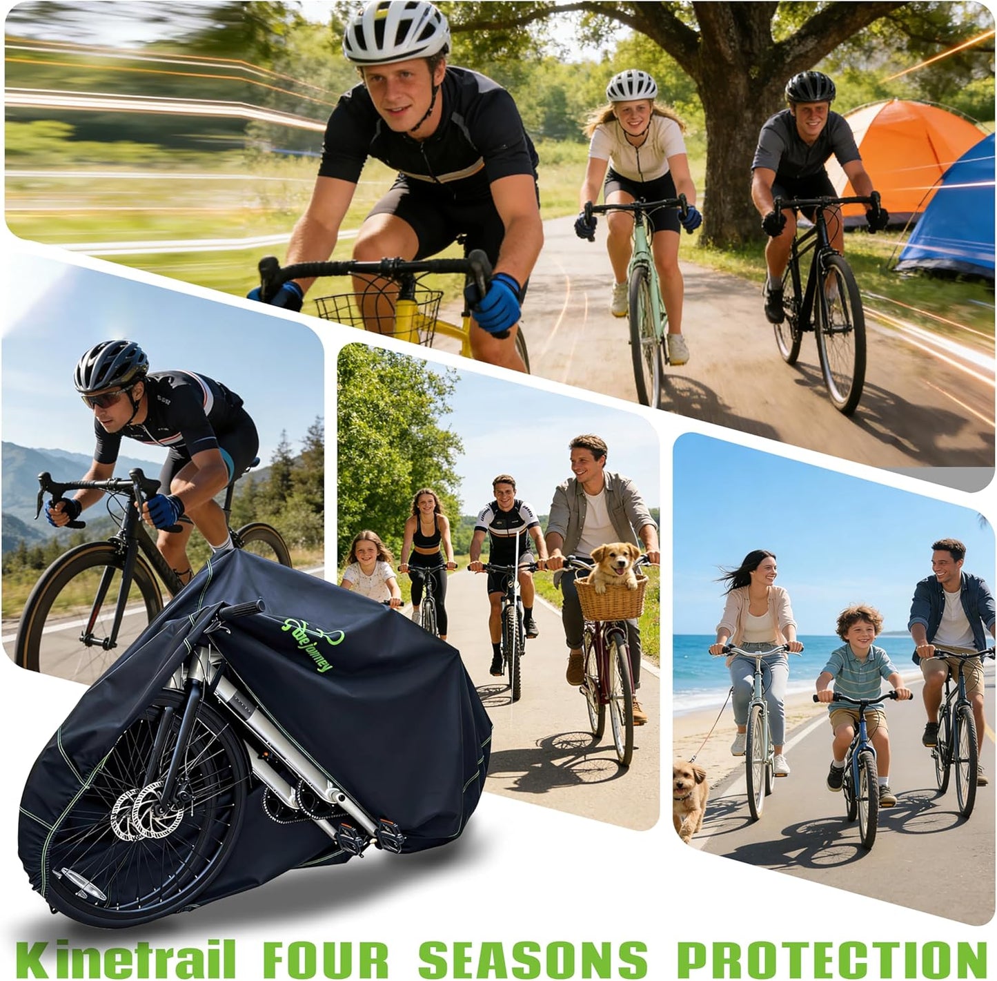 Skiennix Bike Cover for 2 Bikes - Waterproof Outdoor Protection Against Rain, Sun & Dust | Fits Electric & Mountain Bikes