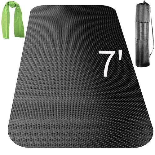 TONINT Large Exercise Mat, Equipment Mat,Treadmill Bike Workout Mats for Home Gym Flooring Rubber Mat Fitness Yoga Cardio Weightlifting, Jump Rope, Non-slipping, 2.65-Feet x 7-Feet