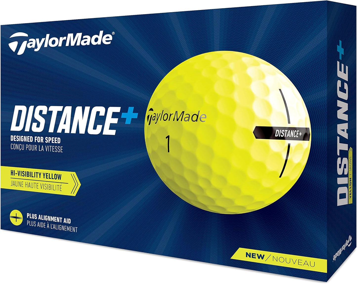 TaylorMade Distance+ Golf Balls - High Visibility Yellow | Enhanced Performance & Distance