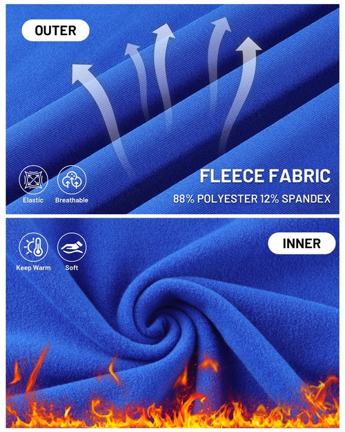 Runhit Thermal Long Sleeve Compression Shirts for Women Fleece Lined Base Layer Athletic Lightweight Tops for Running Royal Blue