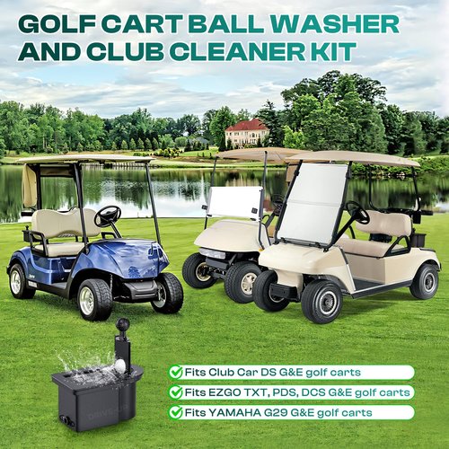 DRIVE UP Golf Cart Ball Washer and Club Cleaner Kit, Golf Ball Cleaner and Golf Club Washer, Suitable for Club Car DS, Yamaha G29, EZGO TXT PDS DCS Gas and Electric Golf Carts, OEM 603836