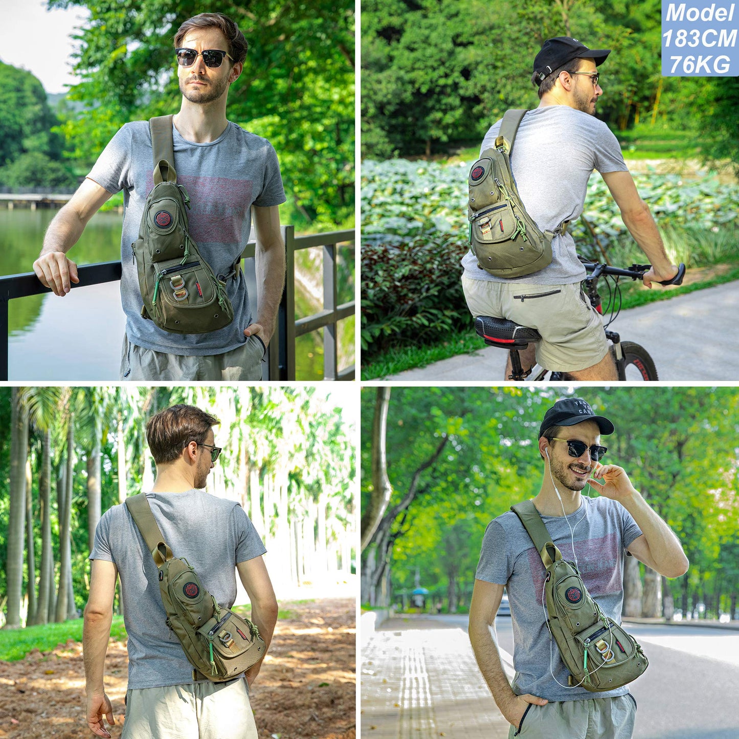 NICGID Sling Backpacks, Sling Chest Bag Shoulder Crossbody Bags for Men Women Outdoor Travel (Navy blue-365)