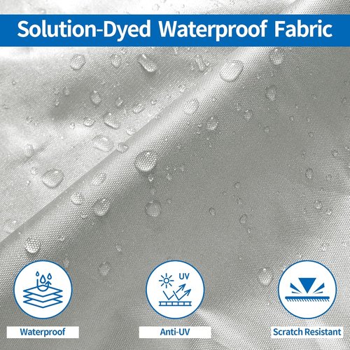 iCOVER Trailerable Boat Cover - Heavy Duty Waterproof Tarp for V-Hull & Fishing Boats | Fits 17'-19' Long