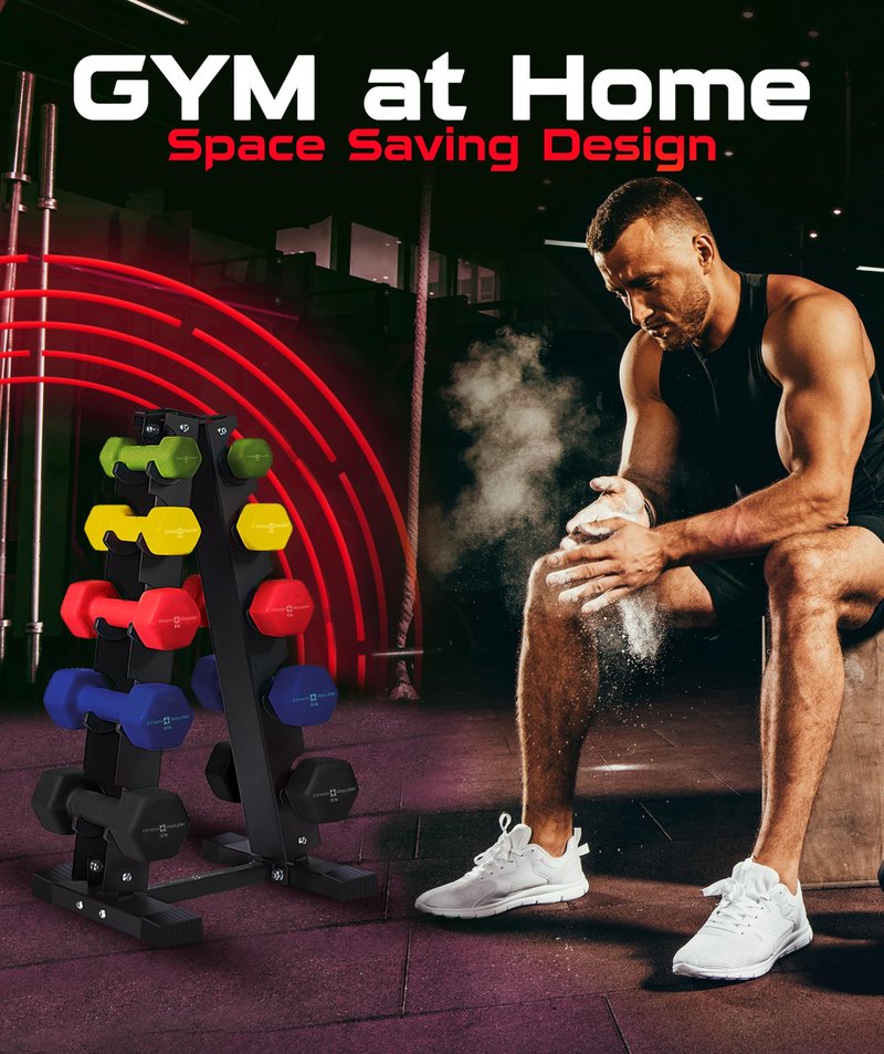 Fitness Republic 5 Tier 200 LB Capacity Dumbbells Weight Storage Rack - 2.0 MM Thick Steel Weight Organizer - Ideal Choice for Home Gym - Easy to Assemble and Store