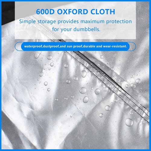Ddeman Waterproof Oxford Cloth Dumbbell Rack Cover for Compact A-Shape 5-Tier Dumbbell Rack, Home Gym Weight Storage Cover with Drawstring (cover only)