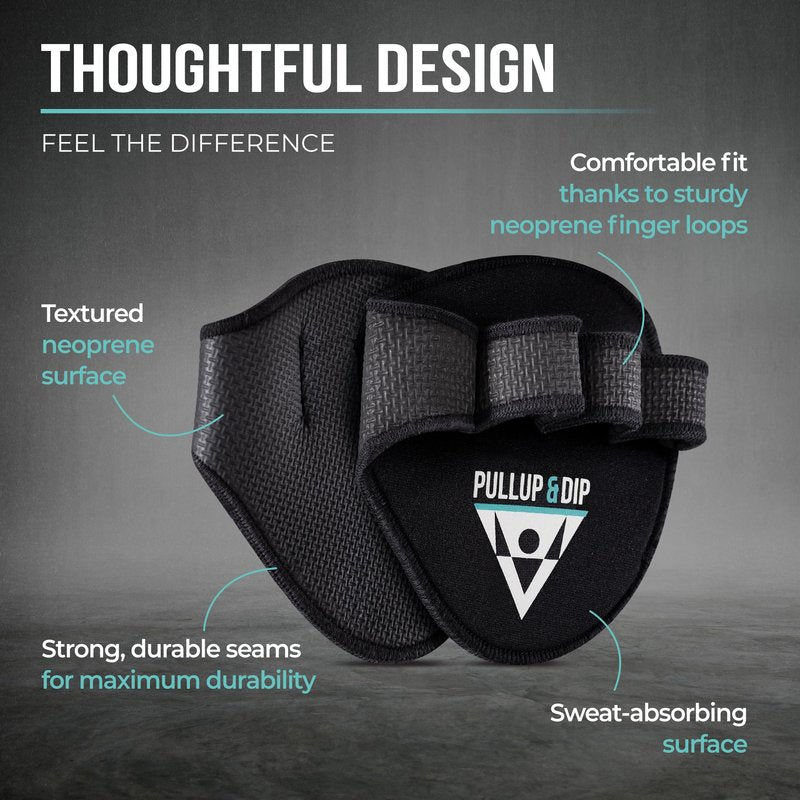 PULLUP & DIP Neoprene Grip Pads Lifting Grips, The Alternative to Gym Workout Gloves, Lifting Pads for Weightlifting, Calisthenics & Powerlifting, No More Sweaty Gym Gloves