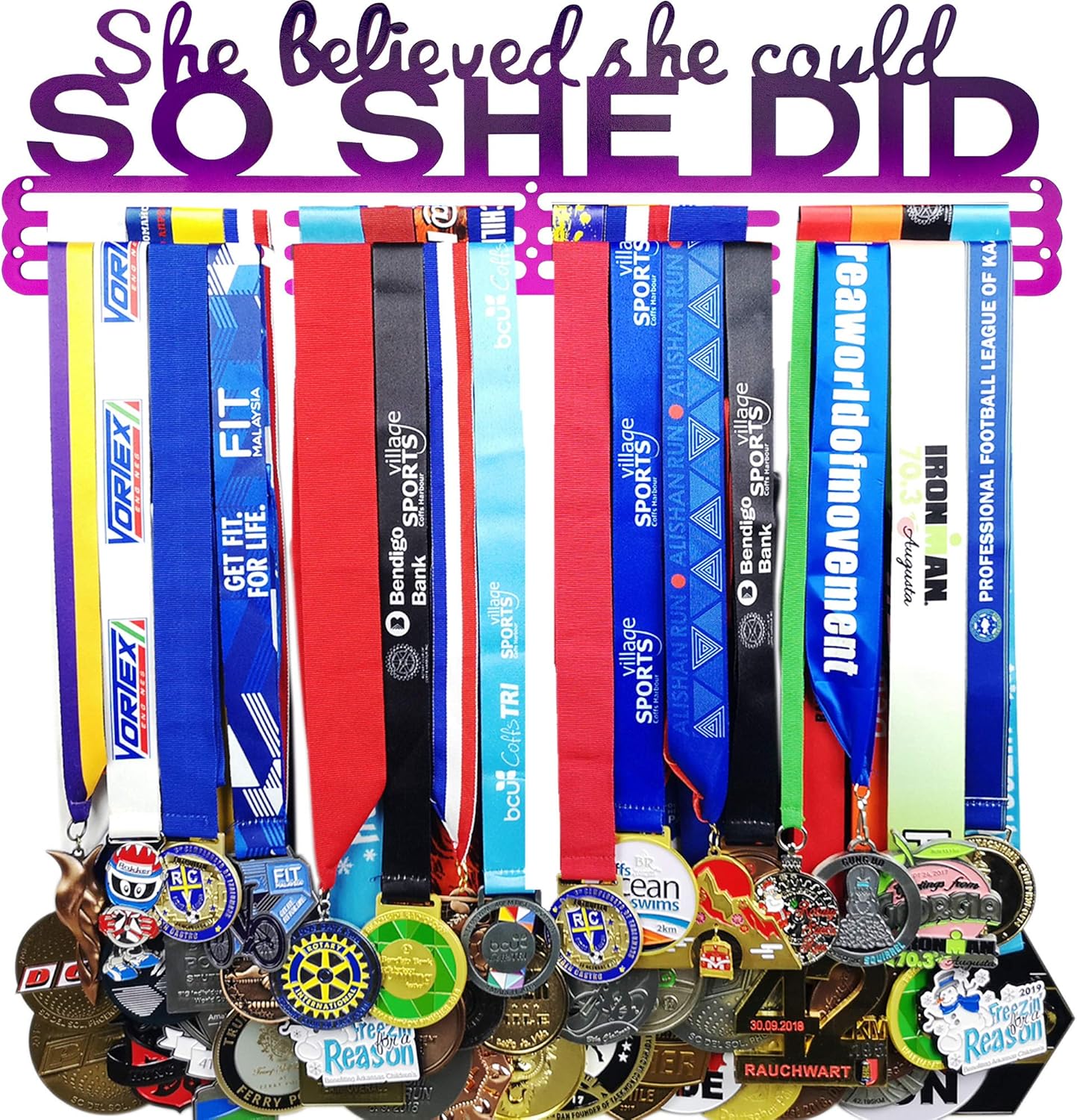 Sports Medal Holder by [Brand Name] - 16" Wall Rack for Awards & Ribbons | Easy to Install Display for Cheer, Gymnastics, Soccer, Softball