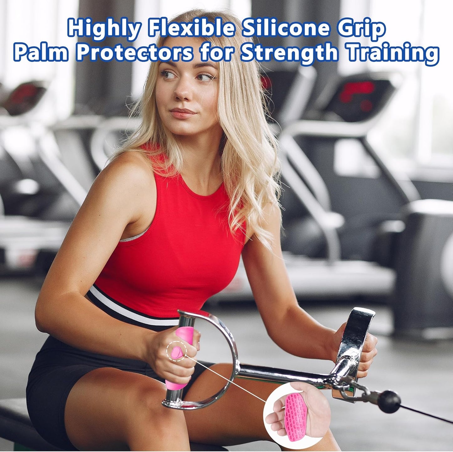 Ryptfit Silicone Gym Grips - Anti-Slip Weight Lifting Gloves for Men & Women | Perfect for Barbell & Pull-Ups