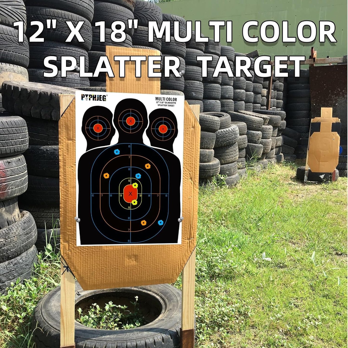 Paper Targets by [Brand Name] - Silhouette Design with Red Bullseye | 12x18 Inches, Ideal for Hunting