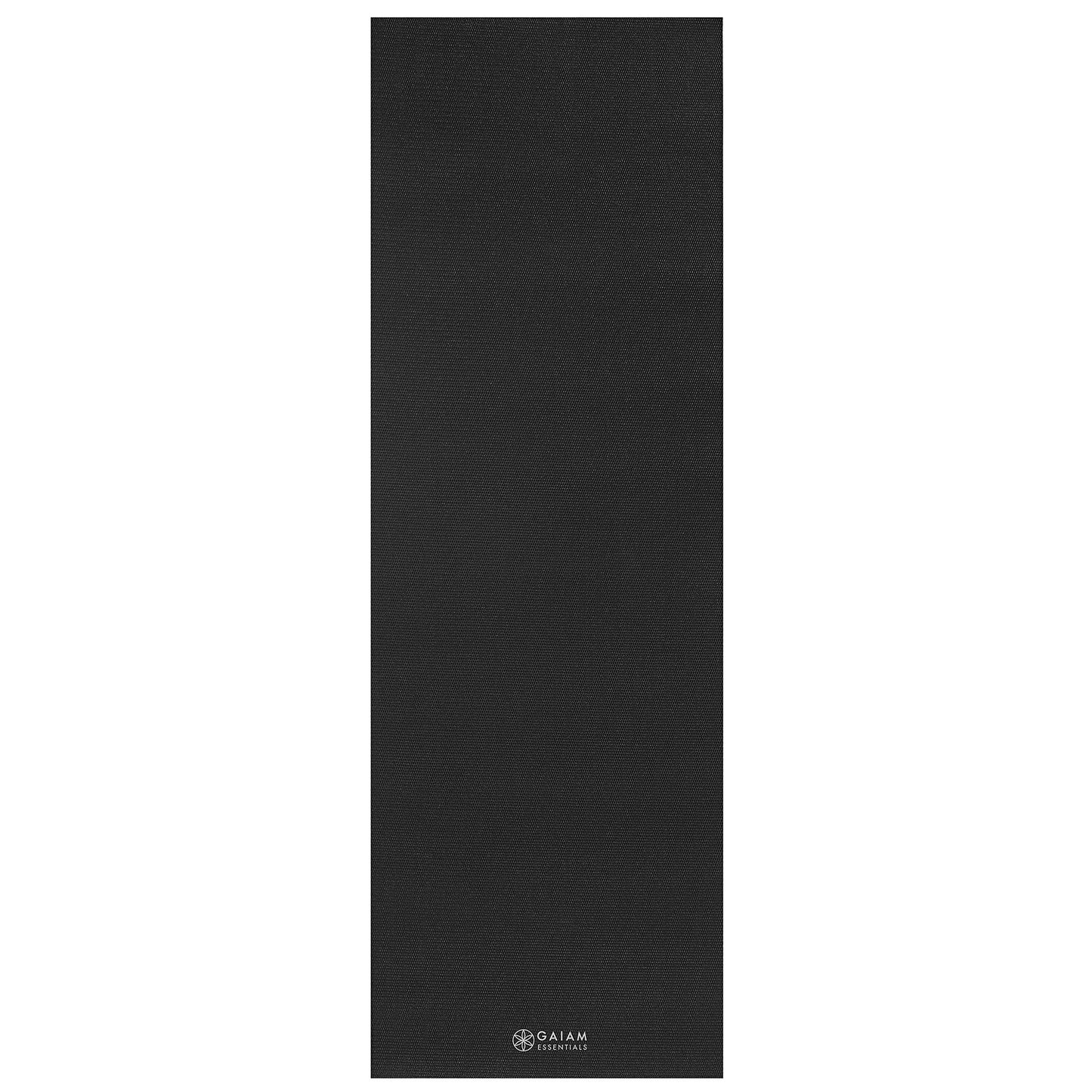Gaiam Essentials 1/4" Thin (6mm) Yoga & Pilates, Fitness & Exercise Mat with Easy-Cinch Carrier Strap Cusion Support For Fitness and Gym Workouts