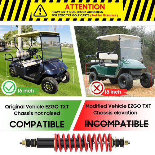 10L0L Golf Cart Shocks Absorber Front or Rear with Heavy Duty Coil Springs for EZGO Medalist TXT 1994+ Newer Gas & Electric Golf Carts, Replaces OEM# 76418-G01,70928-G01,70248-G01,70324-G01,76419-G01