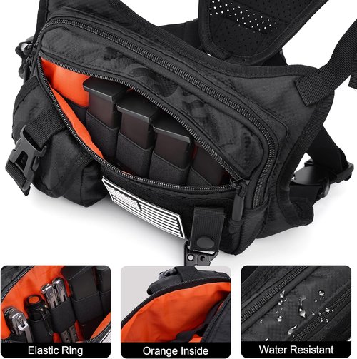 DEYACE Tactical Chest Bag - Adjustable Gun Vest Holster for Men | EDC Pack for Workouts, Running, Hiking