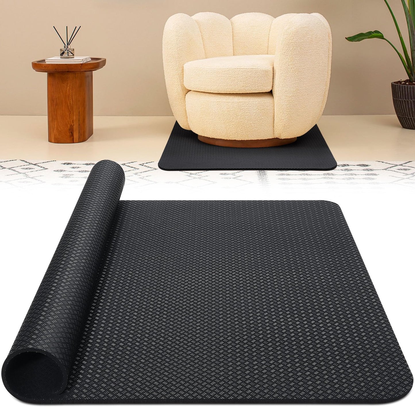 GSDOTZAP Recliner Pads for Hardwood Floors, 30" x 30" Square Non Slip Recliner Floor Protectors to Prevent from Sliding, Anti Slip Furniture Mat Gripper for Under Recliner Sofa Couches Chairs Carpet