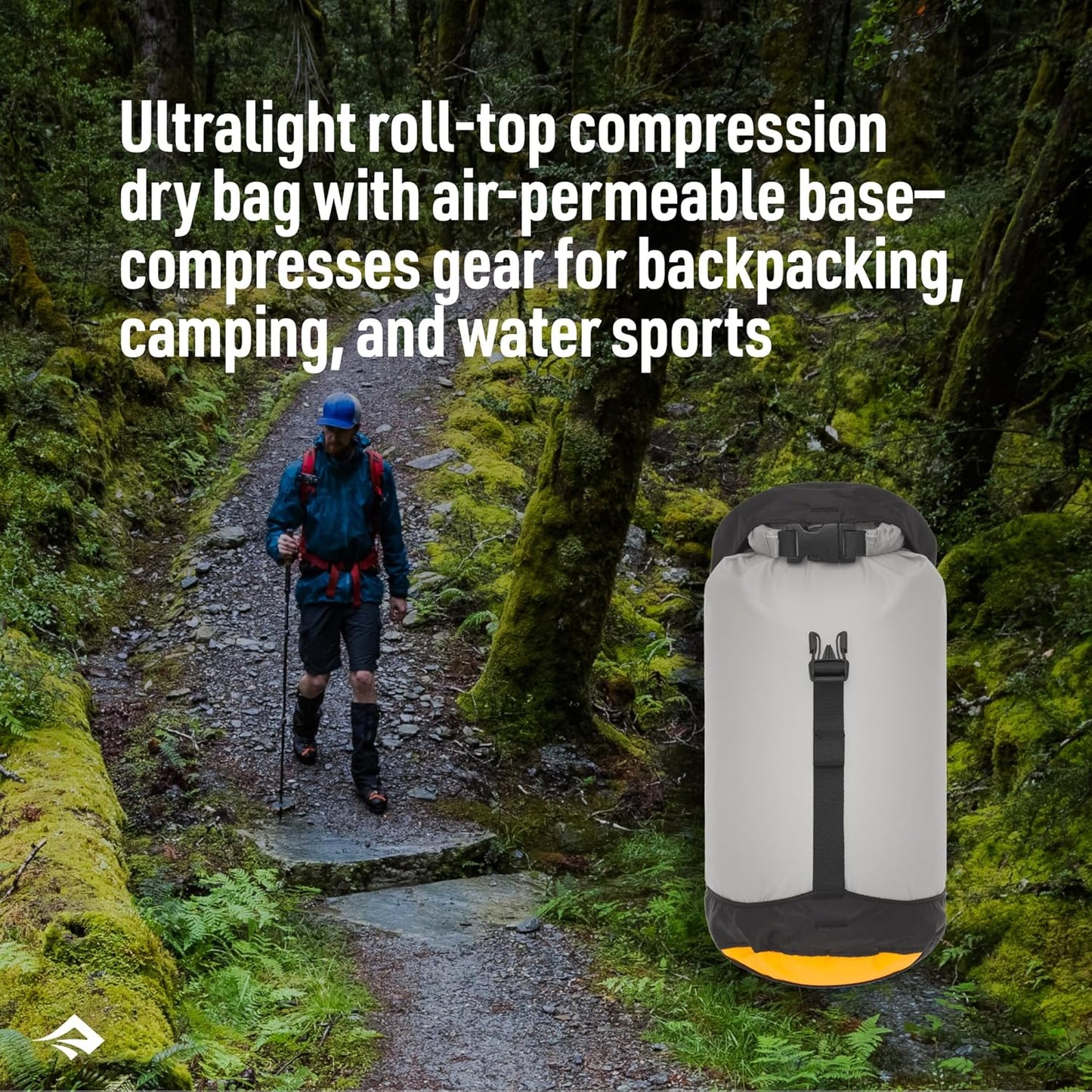 Sea to Summit eVac Compression Dry Bag - Ultra-Lightweight Waterproof Storage, 3L, Atoll Blue
