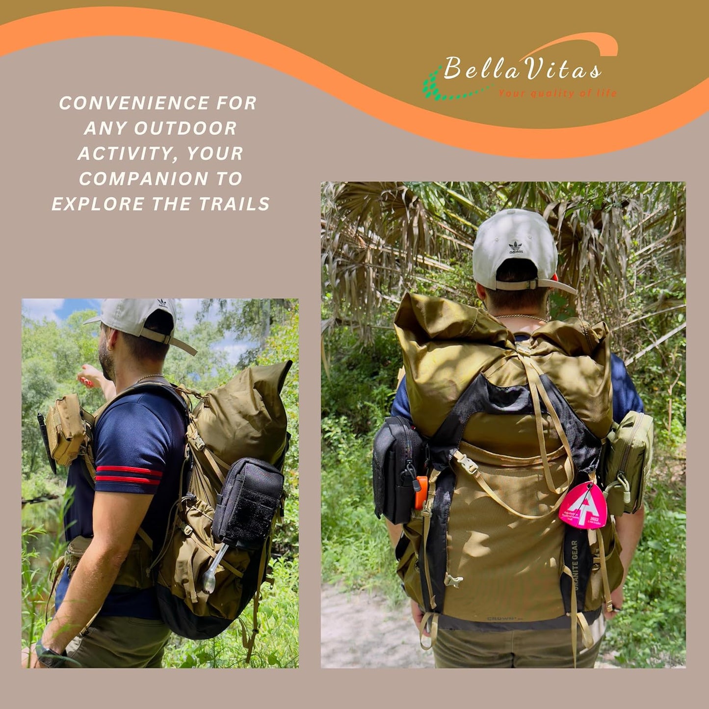 Skiennix Tactical Molle Pouch - Small EDC Utility Bag with US Flag Patch | Versatile Gadget Organizer