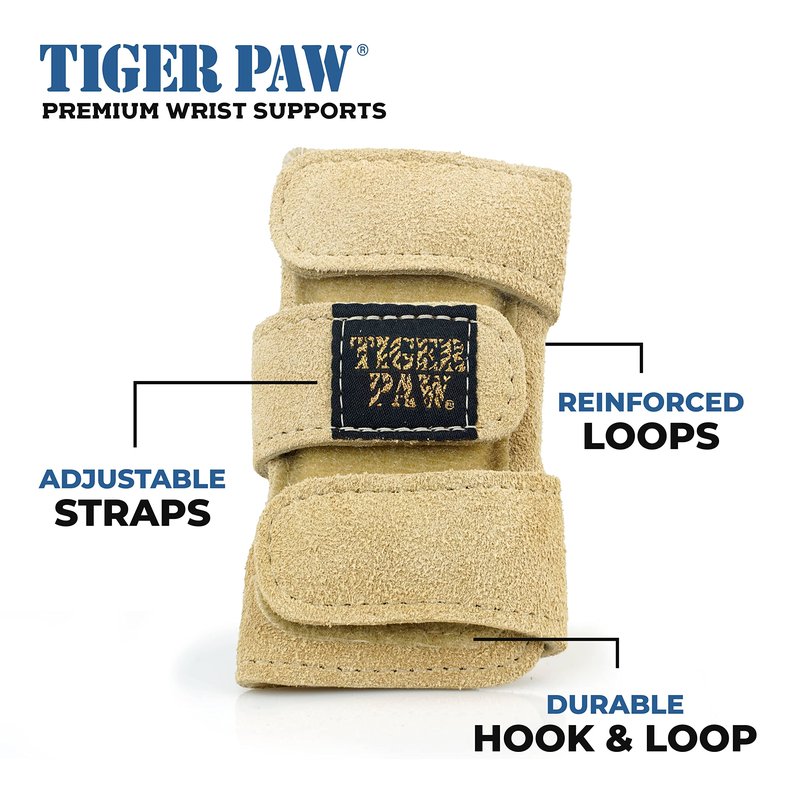 Tiger Paw Authentic Gymnastics Wrist Supports (Sold in Pairs)- Original Competition-Grade Gymnastics Wrist Guards, Wrist Support Braces, Adjustable, Made in USA Hand Wraps (Fuchisa)