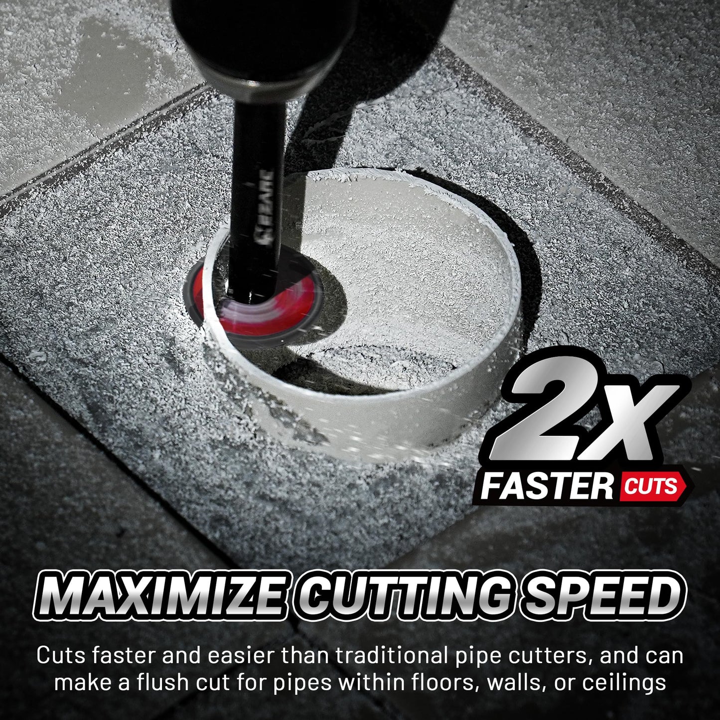 EZARC Inside Pipe Cutter for PVC Pipe, Pipe Cutter with Replaceable Diamond Grit Blades, 2-1/2" Cutting Depth 1/4" Hex Shank, 1.32" Diameter Plumbing Tools for PVC, PPR & Plumbing Pipes, 2 Pack