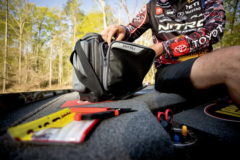 Plano KVD 3600 Signature Series Tackle Bag, Black with Red Stitching, Includes 3 Stowaway Utility Boxes, Customizable Fishing Storage, Water-Resistant TPE Coated Fabric