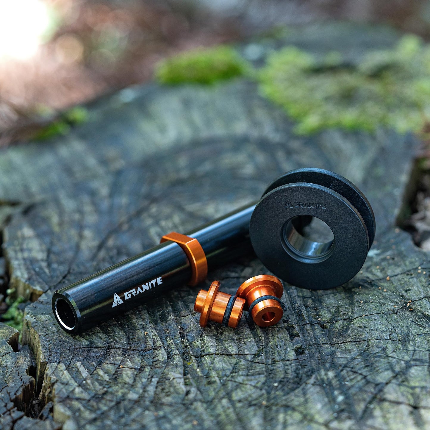 Granite ChainDock Dummy Hub Axle, Compatible with 12mm Thru Axle and QR Frame, Chain Holder Through Axle for Travel Protection and Chain Maintenance, Chain Keeper for MTB, Road and Gravel Bike