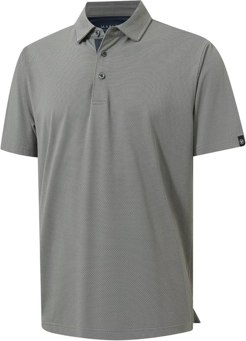 M MAELREG Men's Polo Shirt - Short Sleeve Performance Stretch Dry Fit Golf Polo in Jacquard Design