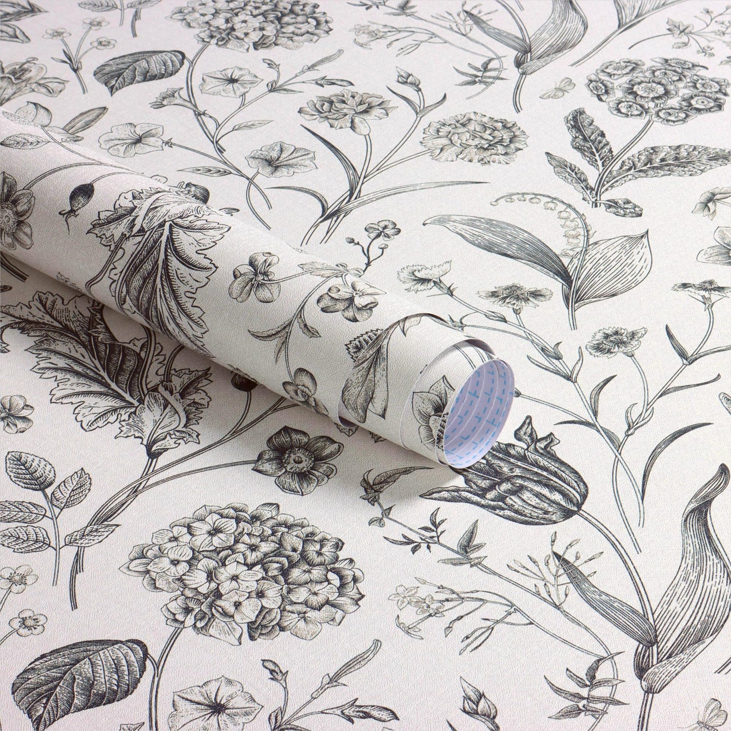 lenify Black and Beige Peel and Stick Wallpaper Botanical Contact Paper 16.9inch x 118.1inch Floral Wall Paper Peel and Stick for Bathroom Bedroom Removable Self Adhesive Wallpaper Decor Vinyl