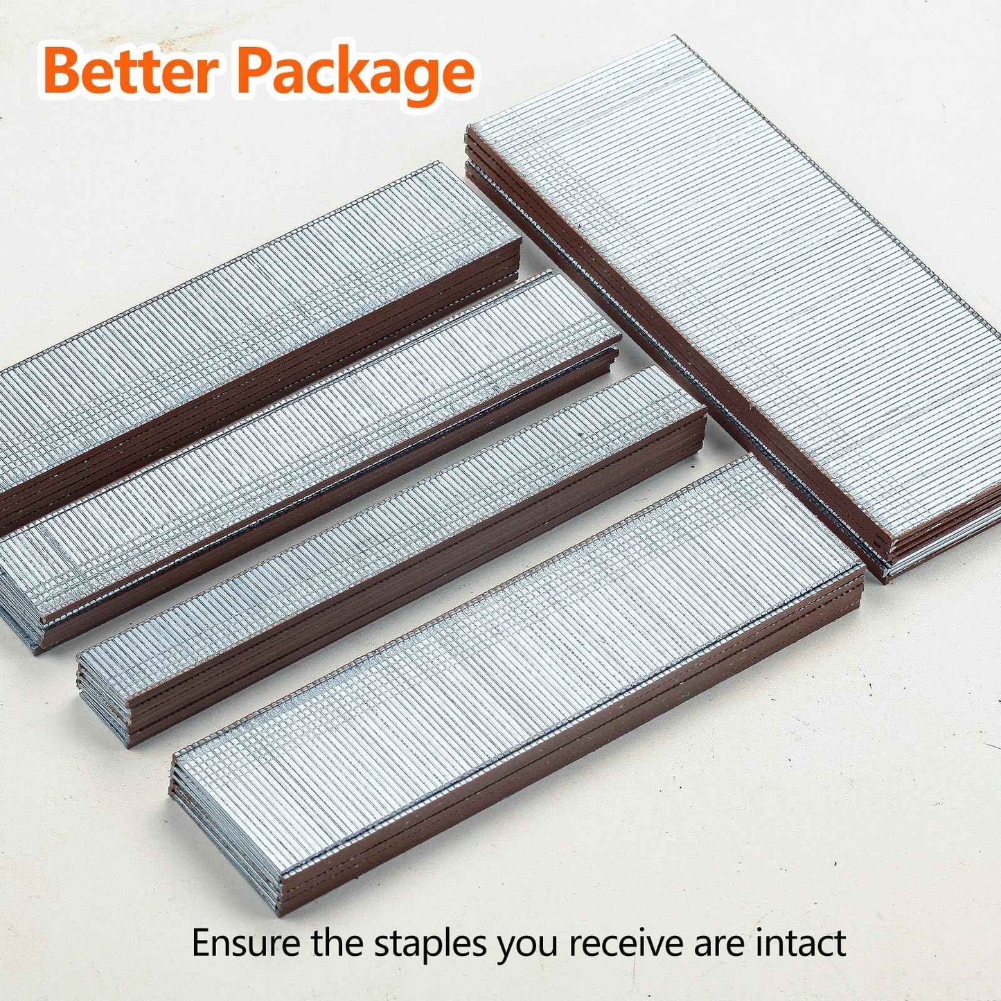 SITLDY 18 Gauge Galvanized Brad Nails Brown T-head 5 Sizes 5000-Pack (5/8"+3/4"+1"+1-1/4"+2"),1000 per size, Assorted Size Project Pack, for Pneumatic, Electric 18GA Brad Nailer Gun