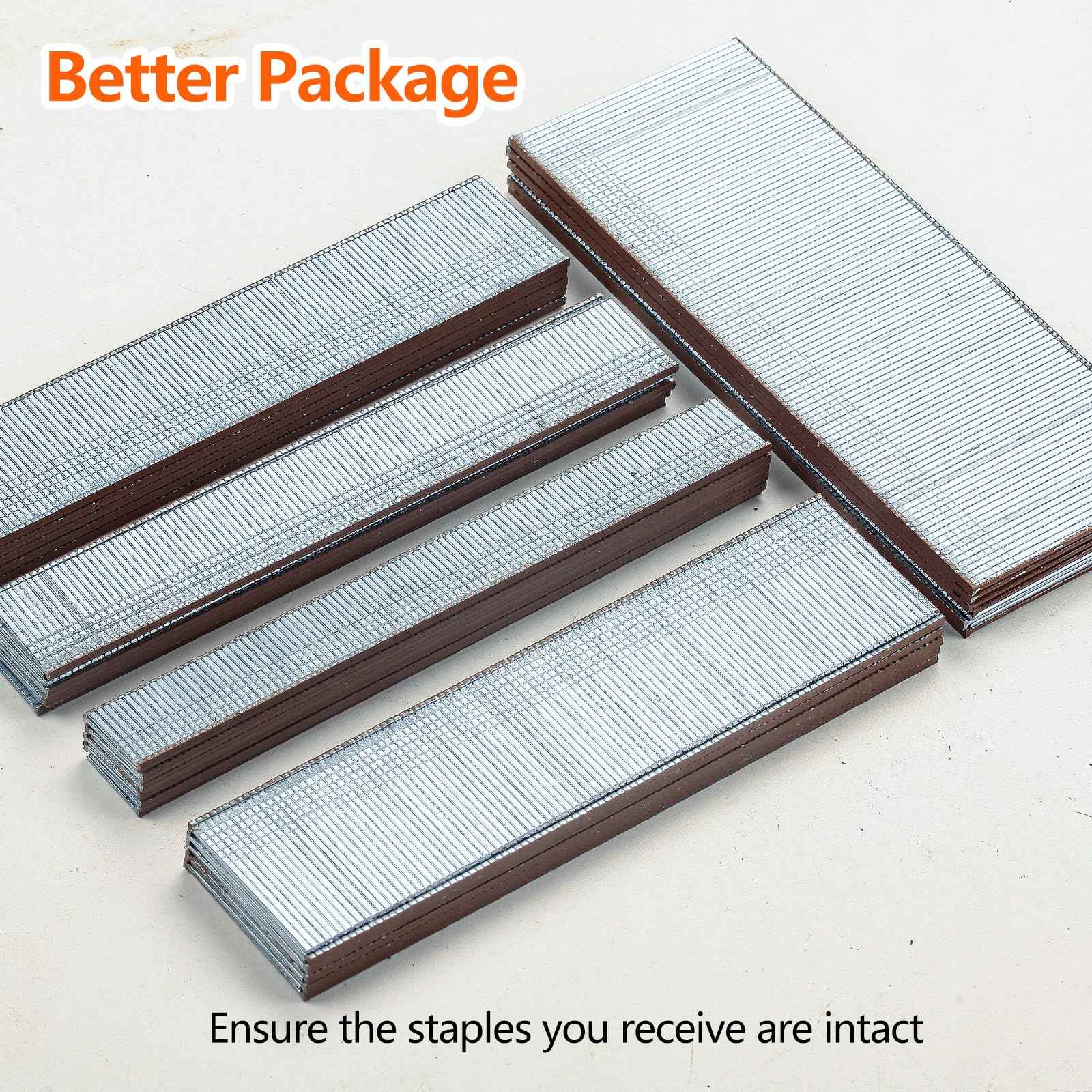 SITLDY 18 Gauge Galvanized Brad Nails Brown T-head 5 Sizes 5000-Pack (5/8"+3/4"+1"+1-1/4"+2"),1000 per size, Assorted Size Project Pack, for Pneumatic, Electric 18GA Brad Nailer Gun