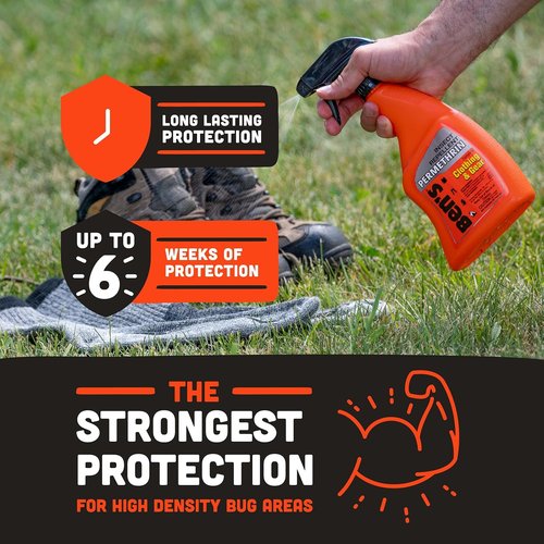 Ben's Clothing & Gear Insect Repellent Spray - Long-Lasting Protection for Clothes & Gear - 24 fl oz