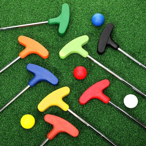Hiboom 8 Pack Golf Putter Bulk Putter for Left and Right Handed Golfers with 8 Practice Golf Balls(25 Inch,Multi Color)