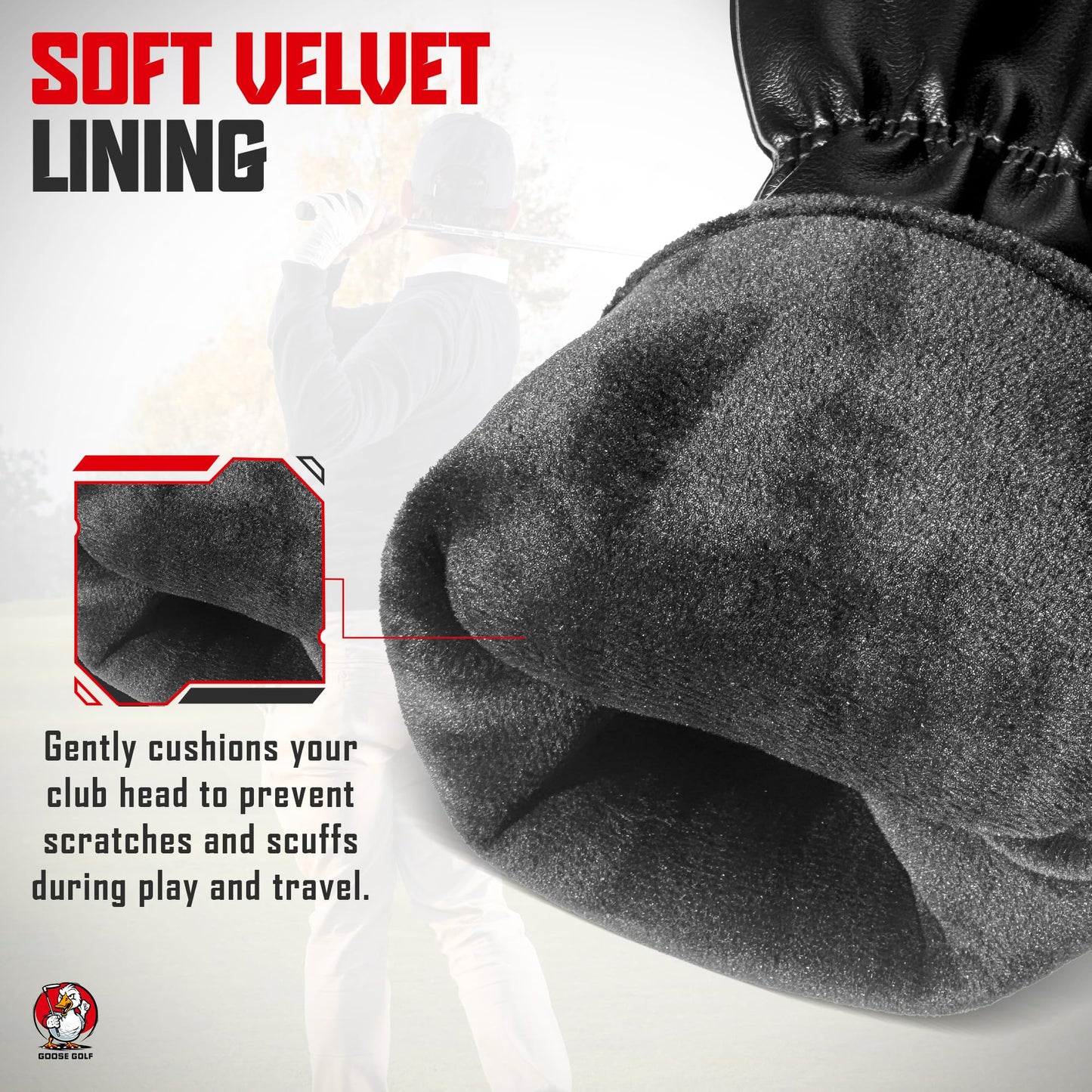 Universal Golf Club Headcovers for Driver and Woods – Compatible with All Brands (Callaway, Taylormade, Titleist…) – Premium Protection with Elastic Closure – Goose Golf