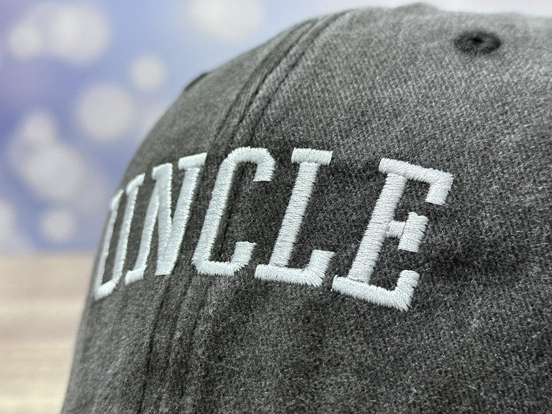 GDIQ Uncle Baseball Hat, Gifts for Funcle from Niece Nephew, Cool Birthday Fathers Day Present, Adjustable Embroidery Washed Black Cap for Men