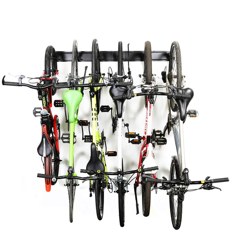 Ultrawall Stainless Steel Bike Storage Rack,6 Bike Storage Hanger Wall Mount for Home & Garage Holds Up to 300lbs, Black