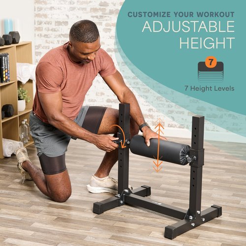 Lifepro Bulgarian Split Squat Stand – Adjustable Single Leg Squat Roller Stand for Split Squats & Lunges – Intensiflex Max 330lb Capacity and 7 Height Levels Padded Foam Roller for Home Gym & Leg Training