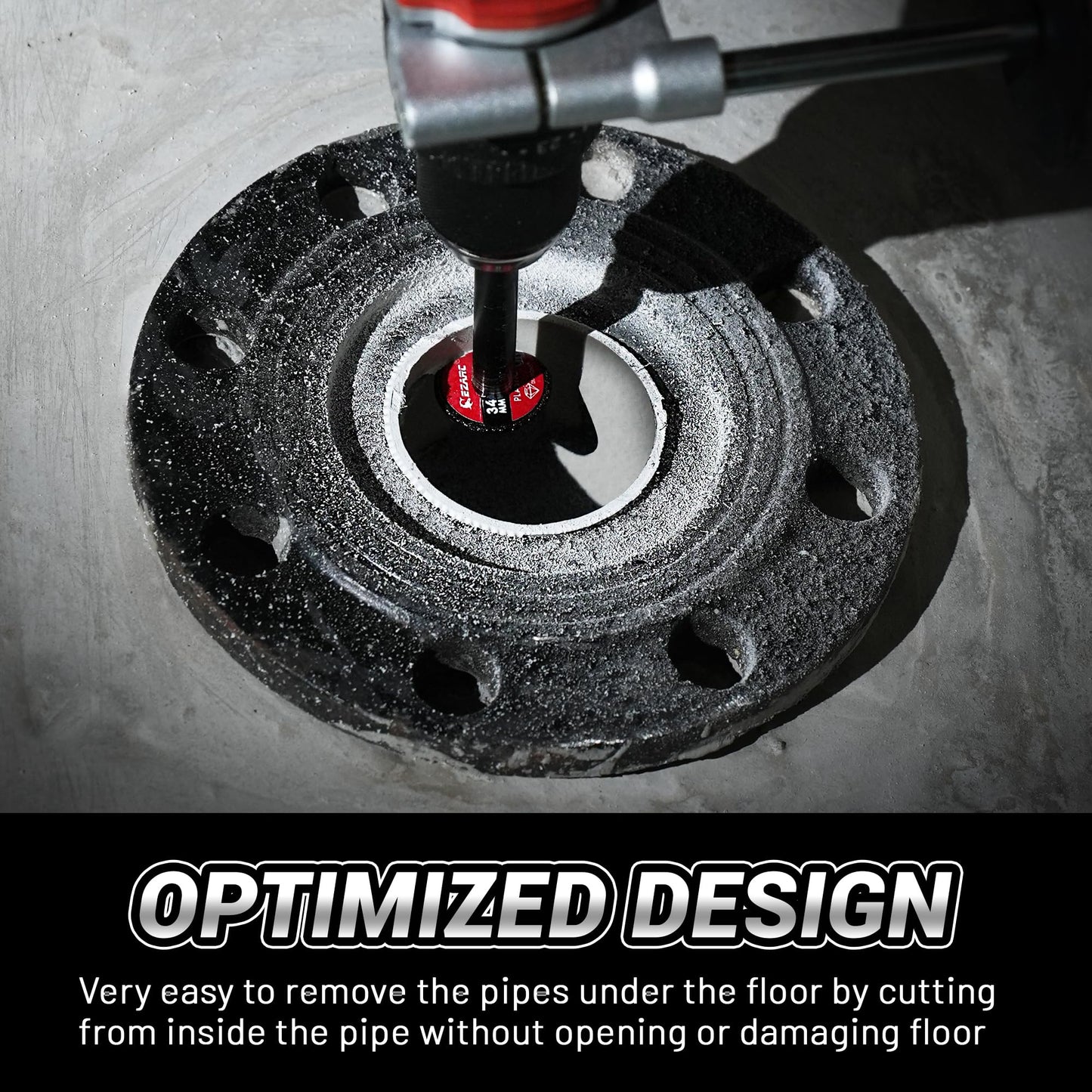 EZARC Inside Pipe Cutter for PVC Pipe, Pipe Cutter with Replaceable Diamond Grit Blades, 2-1/2" Cutting Depth 1/4" Hex Shank, 1.32" Diameter Plumbing Tools for PVC, PPR & Plumbing Pipes, 2 Pack