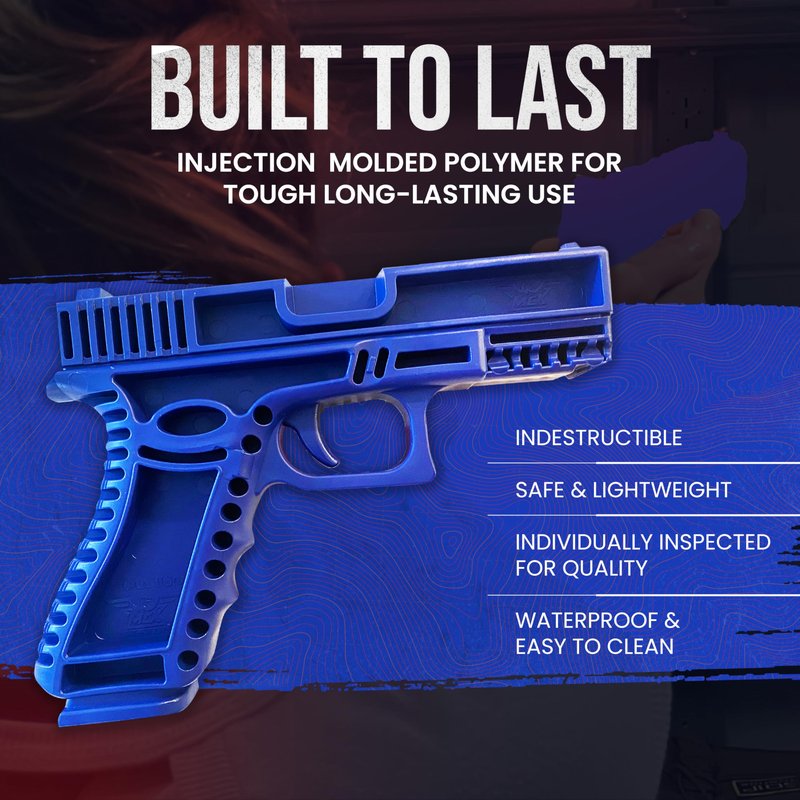 Durable Plastic Polymer Training Pistol - Lightweight Realistic Training Gun for Safe Dry Fire Drills, Draw, Grip, Movement - Compatible with Glock 19 & 23 - Fits WML, IWB & Safariland ALS Holster