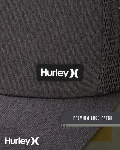 Hurley Mens Trucker Hat - Moisture Wicking Curved Bill Trucker Hats for Men, Size One Size, Dark Smoke Grey
