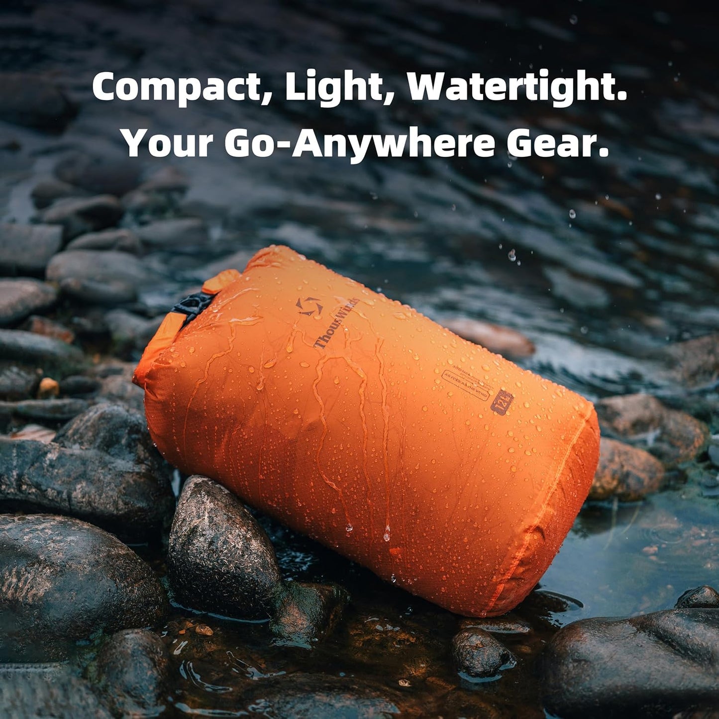 Thous Winds Waterproof Dry Bag - 12L Lightweight Roll Top Storage Sack for Travel & Outdoor Activities