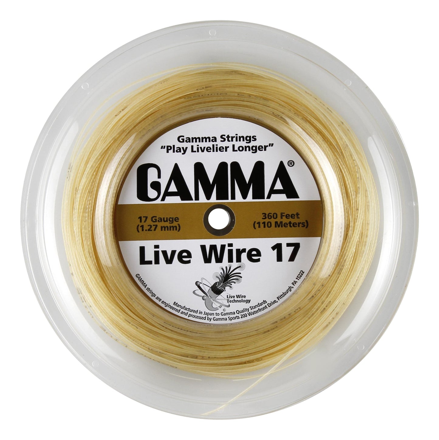 Gamma Sports Live Wire 16g String Reel - Natural