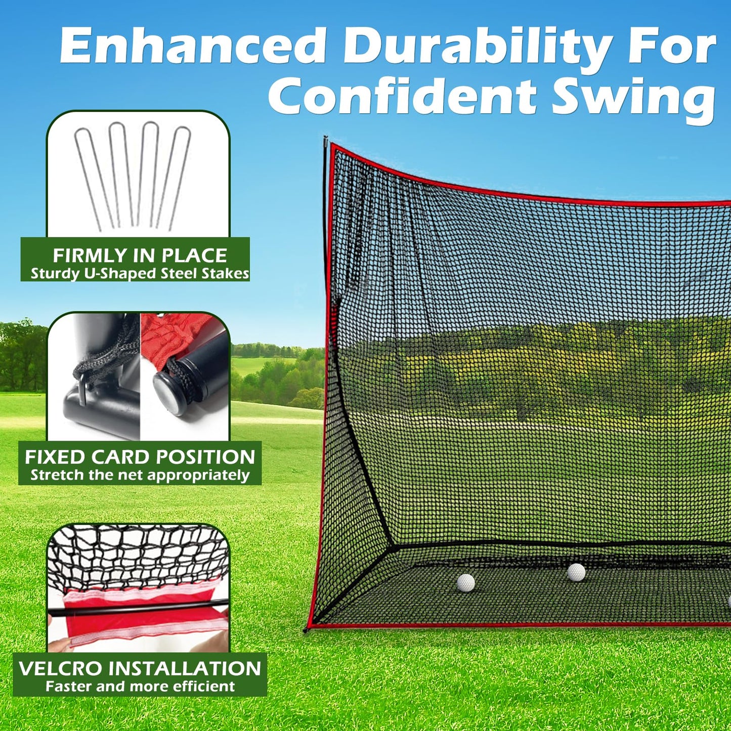 10 x 7ft Golf Net for Hitting, Chipping, Driving Training, Heavy Duty Golf Practice Net for Indoor, Backyard, Garage