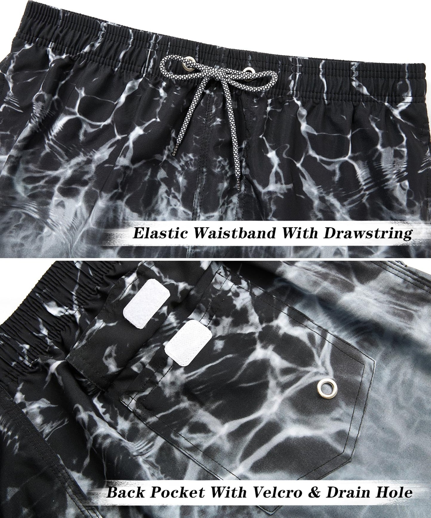 ELETOP Men's Swim Trunks with Mesh Liner 9 Inch Beach Bathing Suit