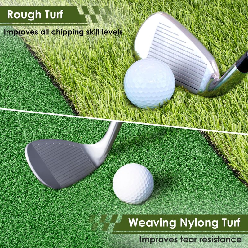 HOZADY Foldable Golf Hitting Mat, Heavy-Duty 10mm EVA Foam Base, Practice Turf for Indoor & Outdoor Use, Anti-Slip & Anti-Deformation Design for Realistic Swing, Chipping, Driving Practice
