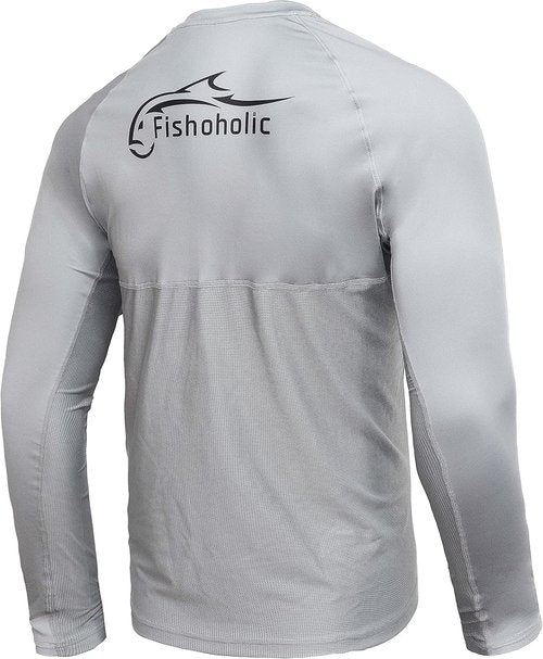 Fishoholic UPF 50 Fishing Shirt - Long Sleeve, Breathable Quick-Dry Sun Protection, Loose Fit