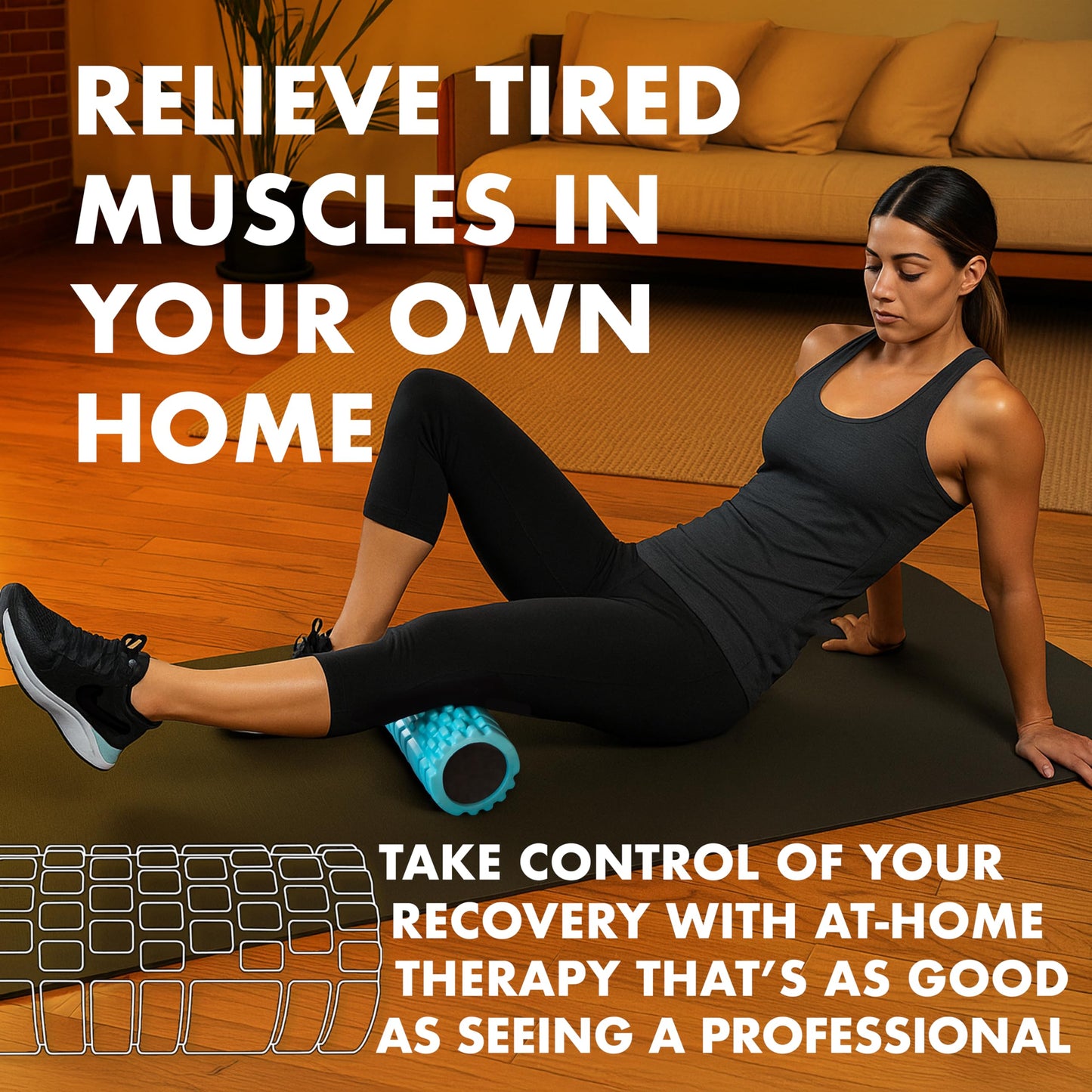 321 Strong Foam Roller - Medium Density Deep Tissue Massager for Muscle Massage and Myofascial Trigger Point Release, with 4K eBook