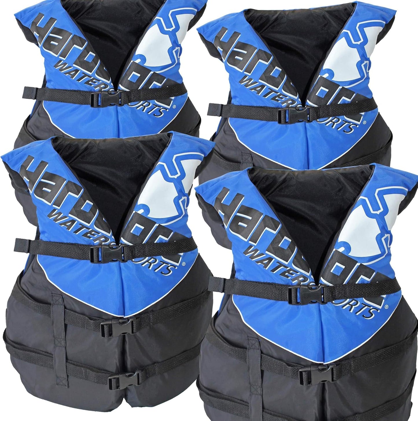 Coast Guard Type III PFD Life Jacket - 4 Pack Adult Flotation Vests for Kayaking & Jet Skiing