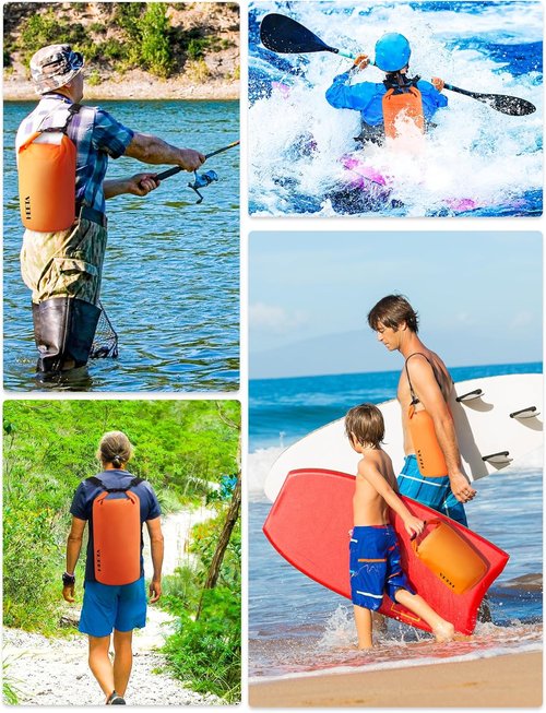 HEETA Waterproof Dry Bag - Lightweight Roll Top Storage for Travel & Outdoor Adventures | 5L-40L Sizes