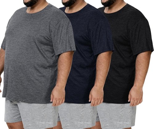 BOOJO Men's Big and Tall Shirts - Moisture-Wicking Short Sleeve Workout T-Shirts (3XL-5XL)