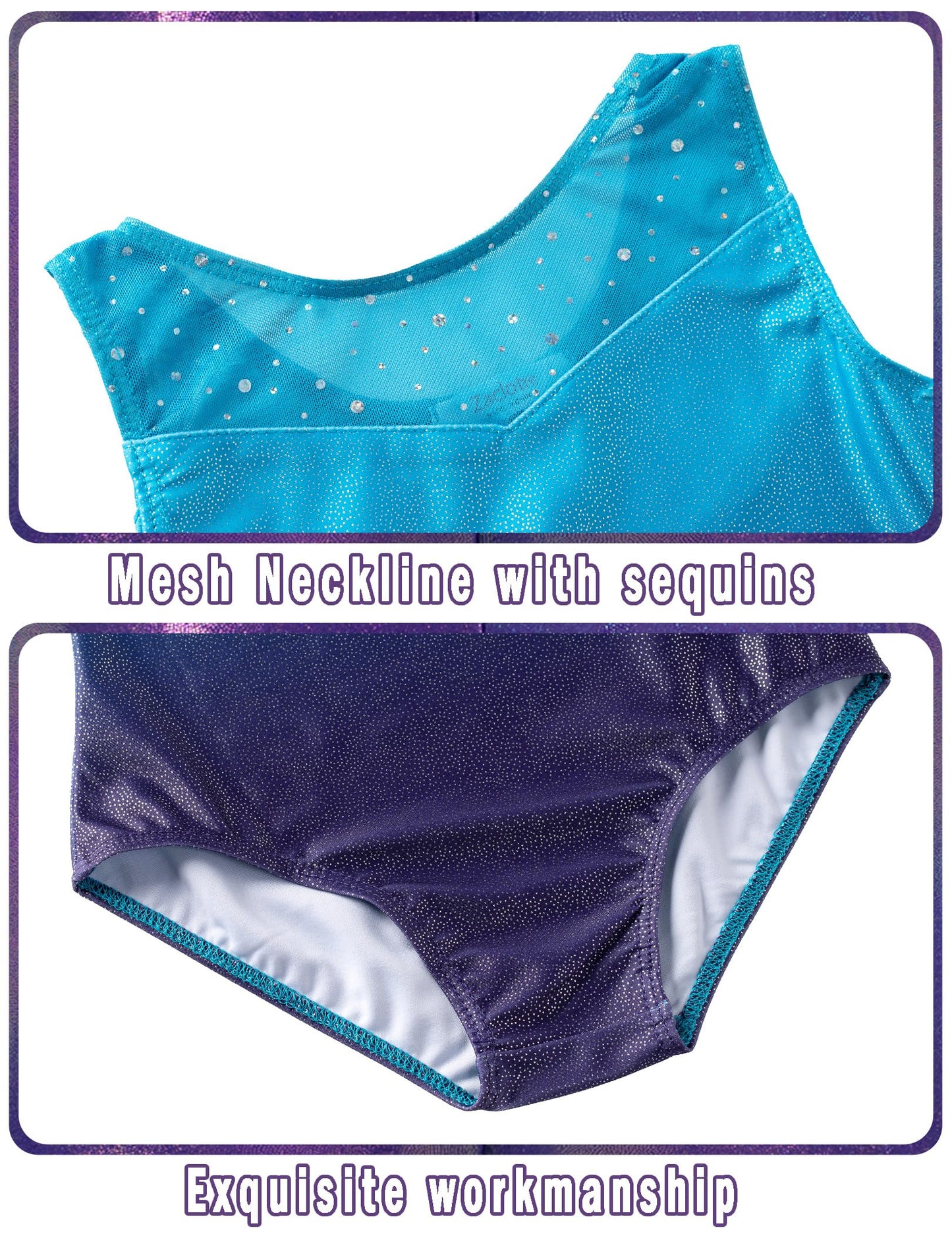 Zaclotre Gymnastics Leotards for Girls Sparkly Unitard Biketards