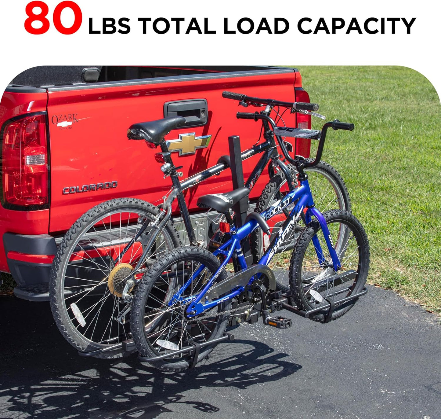 Young 2 Bike Rack - Foldable Hitch Mount Bicycle Carrier for Cars, SUVs & Trucks | 80 lbs Capacity
