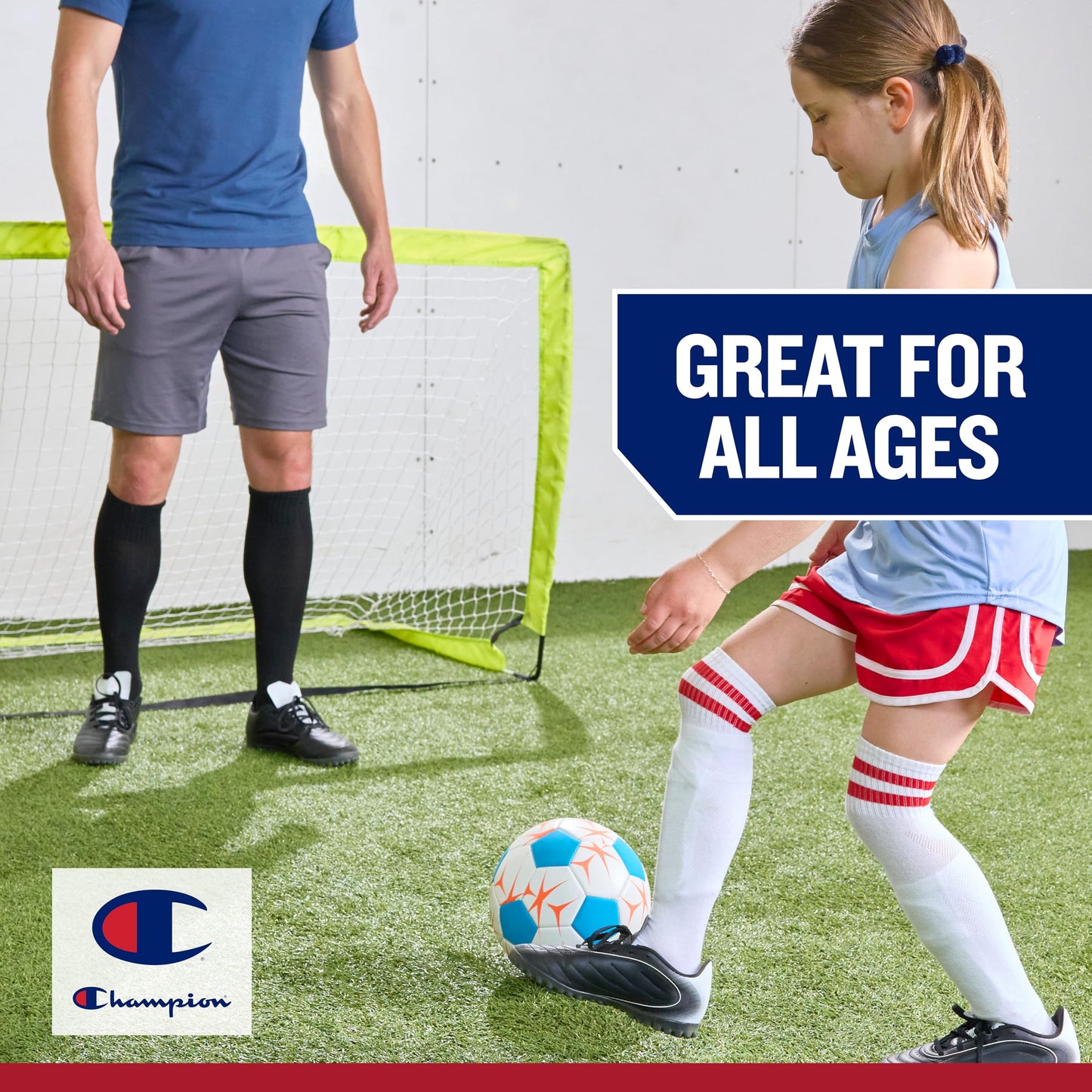 Champion Prodigy Soccer Ball (Size 3, White/Optic Pink/Evening Primrose) – Matte Finish, 32-Panel Design, Enhanced Control, PVC Cover & Butyl Bladder, for Indoor & Outdoor Training, Includes 6" Pump