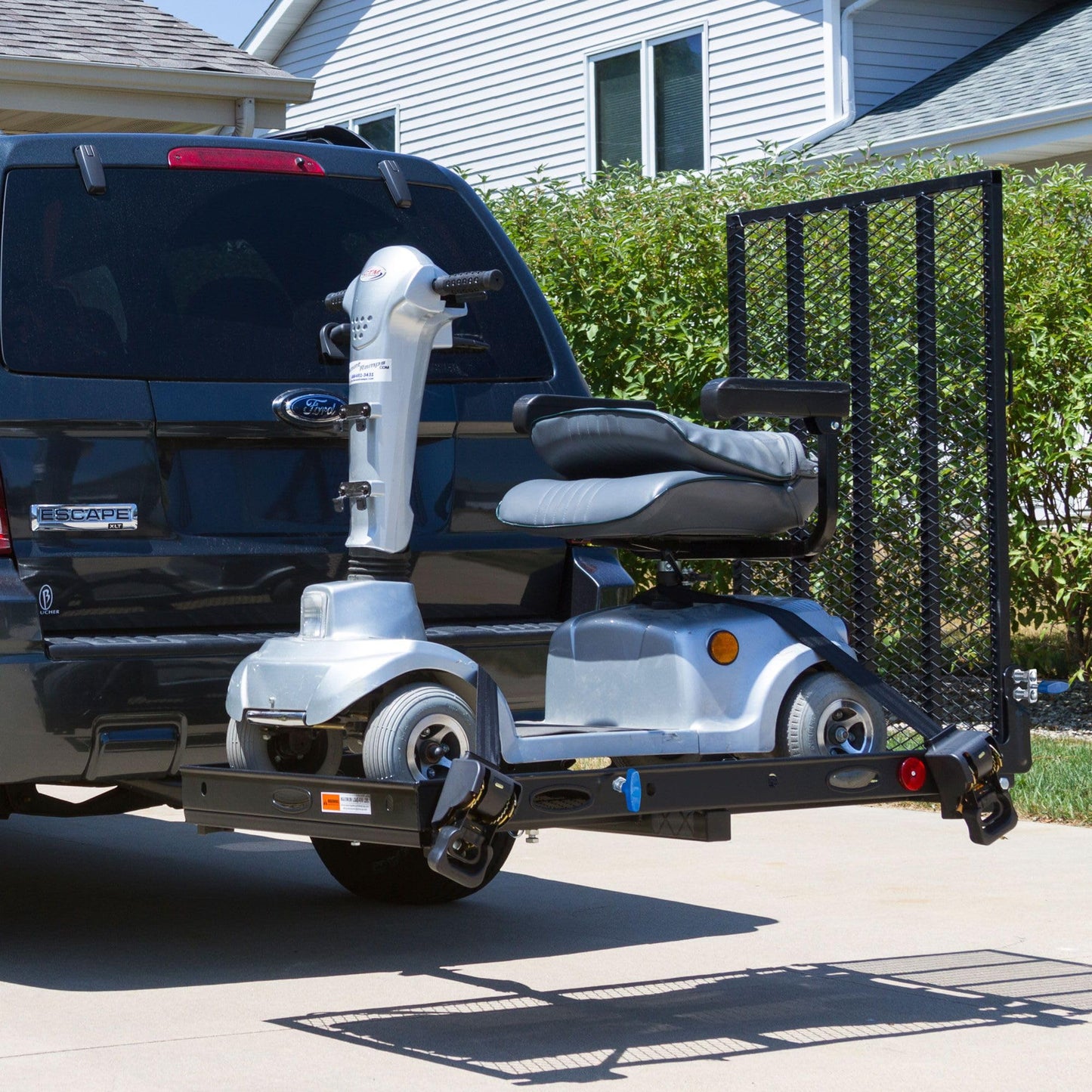 Titan Ramps Wheelchair Scooter Carrier for Car Truck SUV, 2" Hitch, Long Folding Ramp, 400 lb Capacity, 46.5" x 28" Cargo Carrier for Vehicles